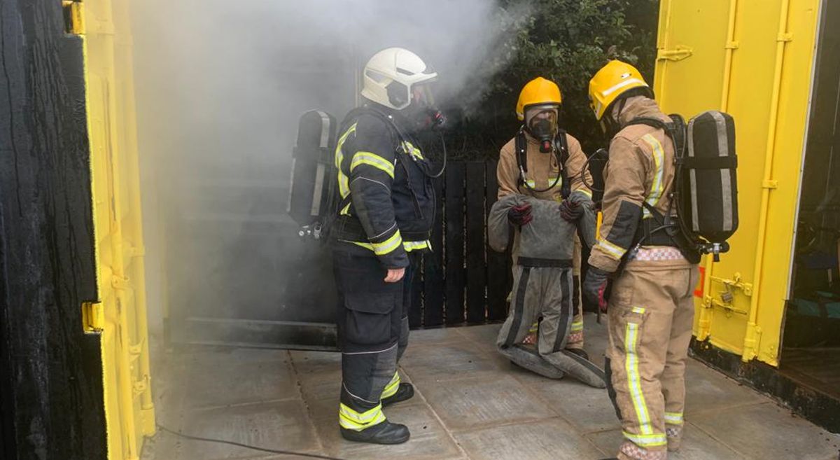 Trainees who were put through their paces during onboard health and safety training at Lagan Marine  